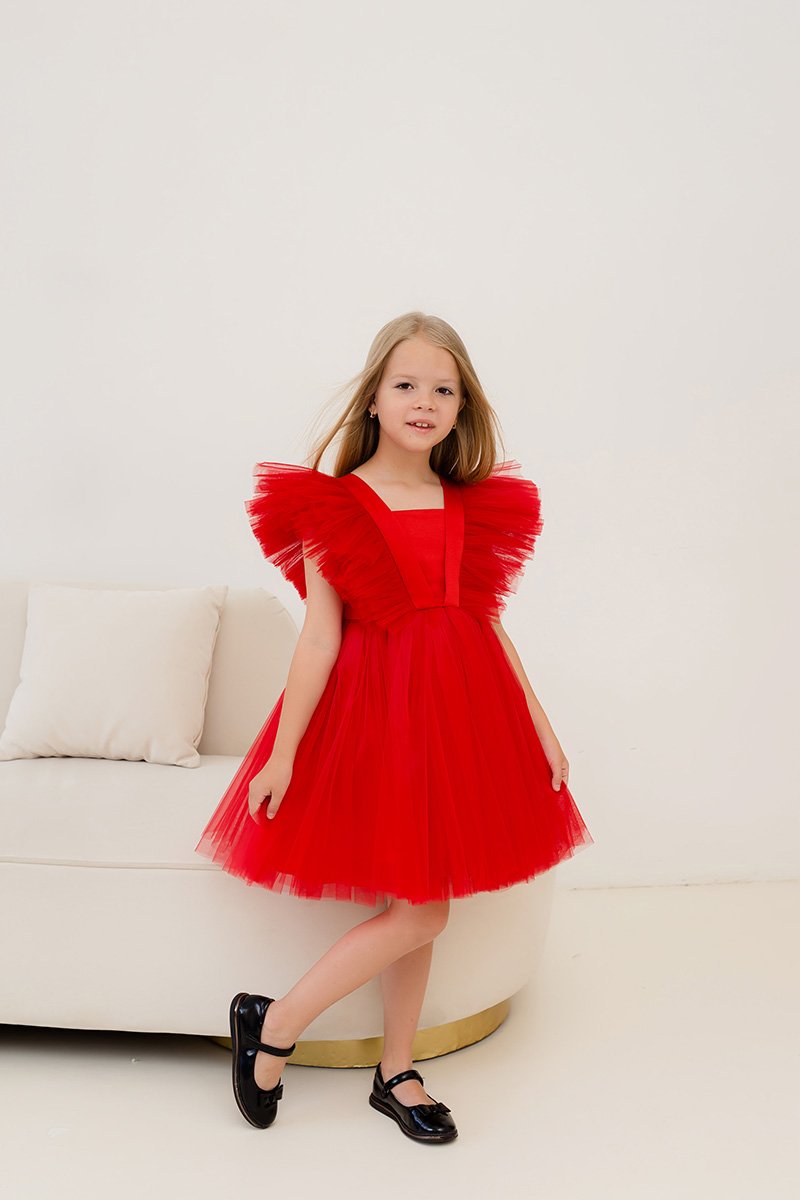 Детское нарядное платье 1820 (Красное)
