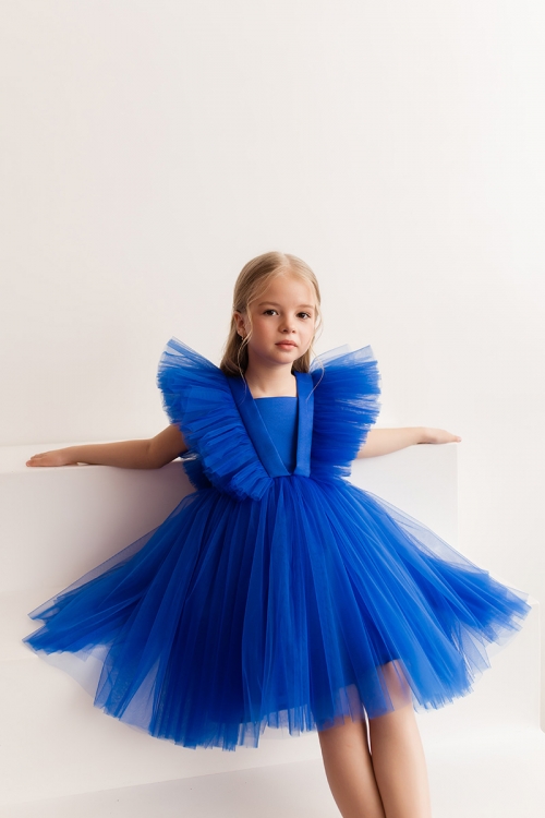 Детское нарядное платье 0520 (Синий)