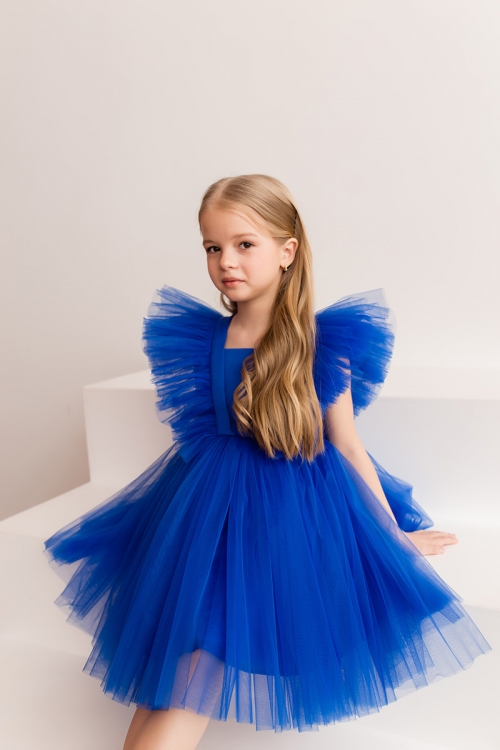 Детское нарядное платье 0520 (Синий)